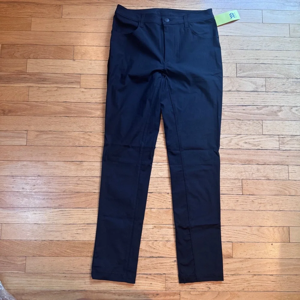 All In Motion Mens 360 Lifestyle Slim Fit 5-Pocket Pants Black 30x32 UPF 50+